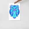 Blue Art Print "Blue African Mask 1 of 100" Blue Drawing Art - Image 3