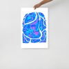 Blue Art Print "Abstract Wave of Thoughts 3" Blue Drawing Art - Image 3