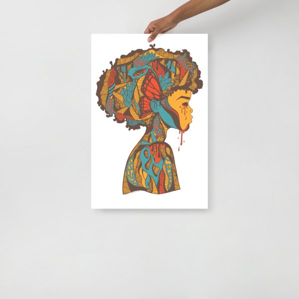 Cafe Afrocentric Art Print "Beautiful Mind" Afrocentric Wall Art - Image 3