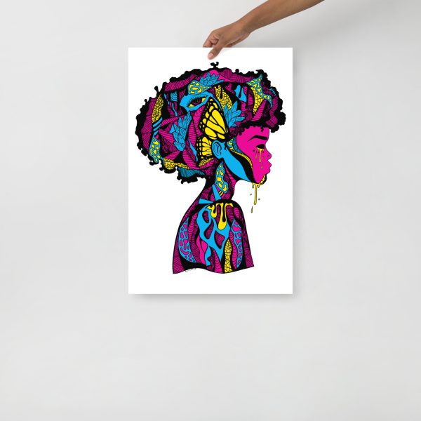 CMYK Pink Afrocentric Art Print "Beautiful Mind" Afrocentric Wall Art - Image 3