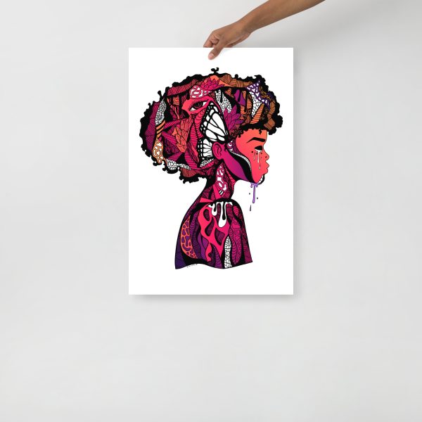 Sunset Afrocentric Art Print "Beautiful Mind" Afrocentric Wall Art - Image 3