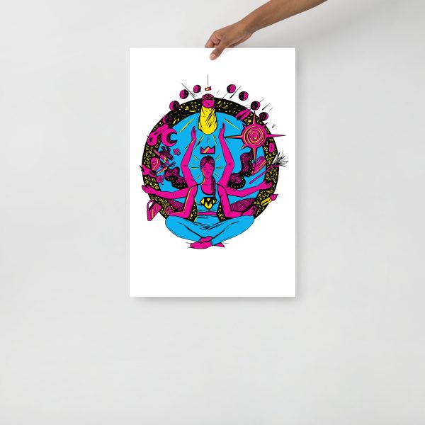 CMYK Pink Mom Art Drawing “Super Mom” Art for Mom - Image 3