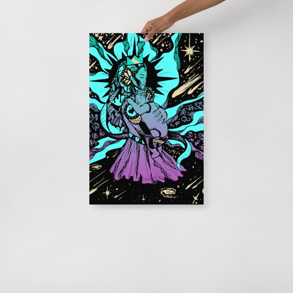 Purple Mom Art Drawing “Mother of Moon” Art for Mom - Image 3