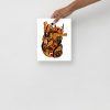 Light Heart Art Print | Orange and Black Anatomical Heart Wall Art Prints - Image 3