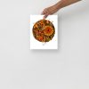 Mystical Skull Art Print | Orange and Black Gothic Sacred Skull Gem Wall Decor - Image 3