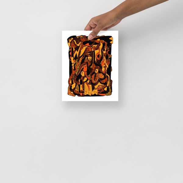 Orange and Black Abstract Art Print “Abstract Wave of Thoughts No. 4” | Abstract Fall Art - Image 3