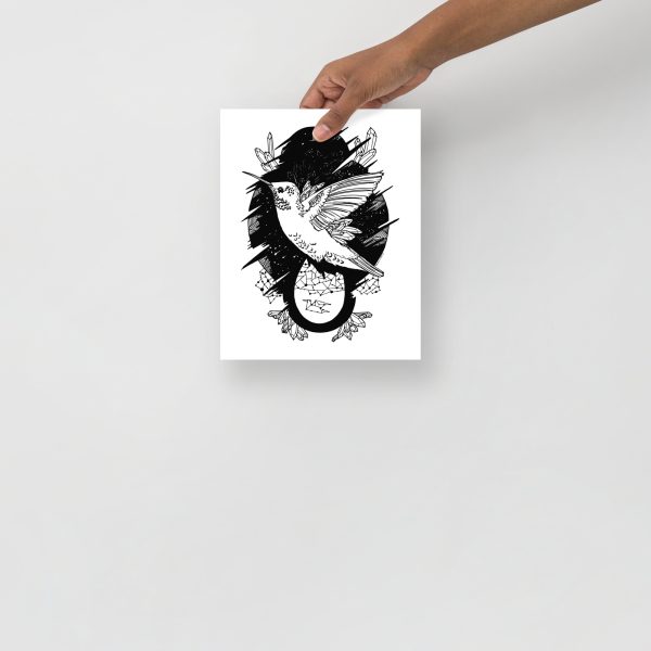 Hummingbird Wall Art “Fly Hummingbird" Hummingbird Line Art Print - Image 3