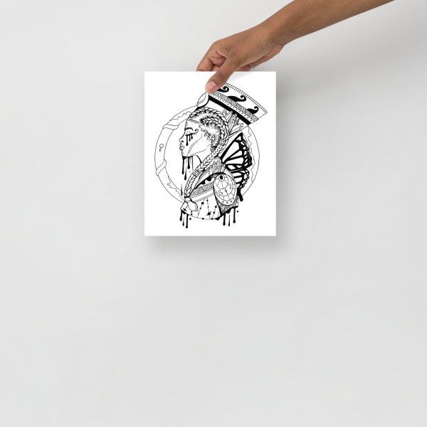 “Goddess of Egypt" Black Queen Art | Art Braids Drawing Print - Image 3