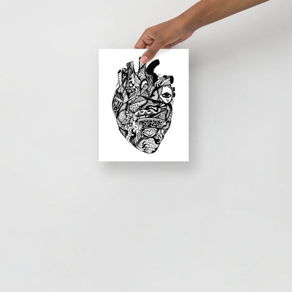 Anatomy Heart Drawing "Transparent Heart" | Human Heart Line Art - Image 3