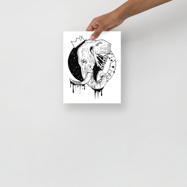 Elephant Art Drawing “Royal Elephant” Elephant Line Art Print - Image 3