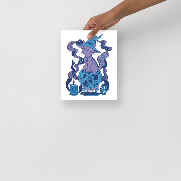 Mountain Blue Cat Drawing “Magical Cat of Fortune” Cat Art Print - Image 3