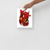 Heart Drawing “Red Light Heart” Anatomical Heart Art Print - Image 3