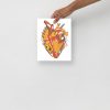 Heart Drawing “Musical Heart No. 2” Anatomical Heart Art (Cafe) - Image 3