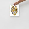 Heart Drawing “Musical Heart No. 2” Anatomical Heart Art (Guardian Gold) - Image 3