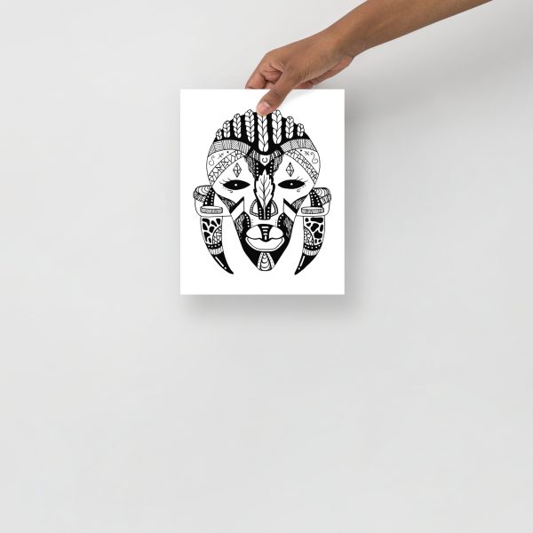 African Mask Drawing "Mask 99 of 100" African Masks Art - Image 4