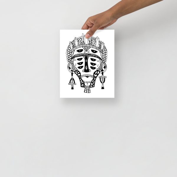 African Mask Drawing "Mask 98 of 100" African Masks Art - Image 4