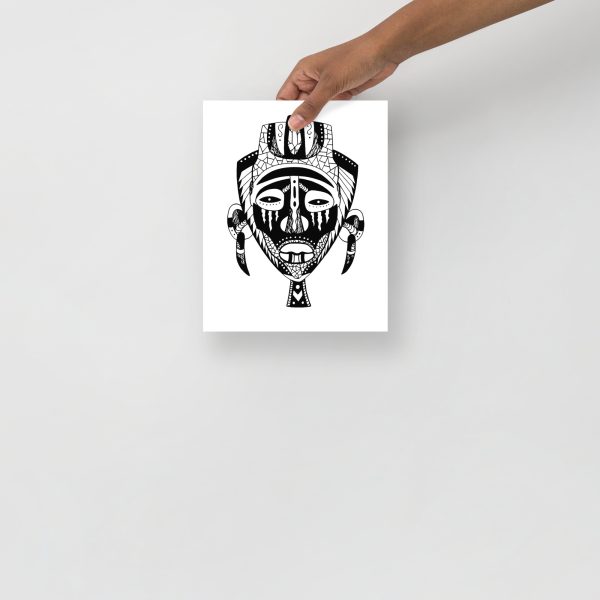 African Mask Drawing "Mask 95 of 100" African Masks Art - Image 4