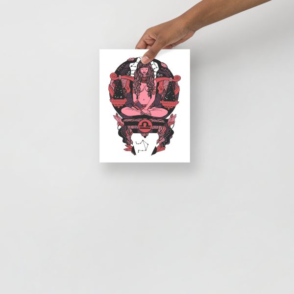 Mauve Rose Libra Art "Libra Beauty" Libra Drawing - Image 3