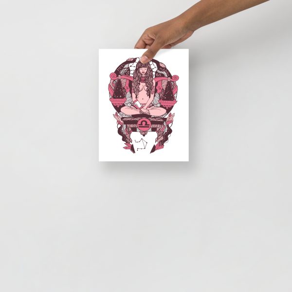Pink Libra Art "Libra Beauty" Libra Drawing - Image 3