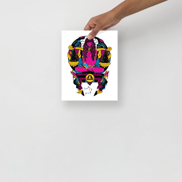 CMYK Pink Libra Art "Libra Beauty" Libra Drawing - Image 3