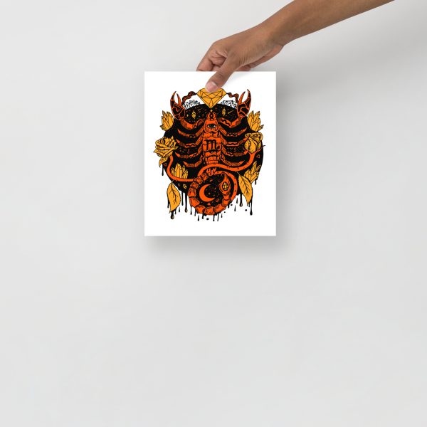 Orange Wall Art Print "Mystic Scorpio Zodiac" Orange Art - Image 4