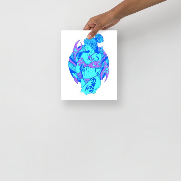 Blue Art Print "Blue Scorpio Beauty" Blue Drawing Art - Image 4