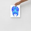 Blue Art Print "Blue Libra Beauty" Blue Drawing Art - Image 4