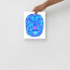 Blue Art Print "Blue Metamophosis Wave of Thoughts" Blue Drawing Art - Image 4