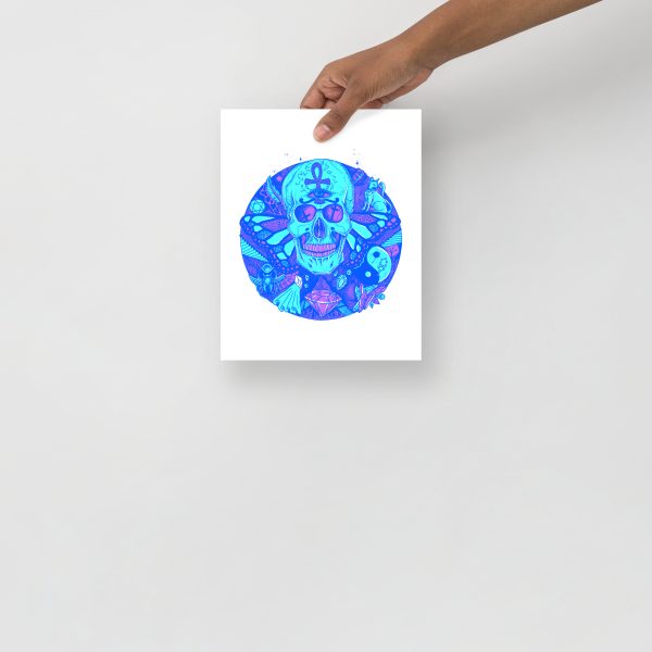 Blue Art Print "Blue Circle of Humanity" Blue Drawing Art - Image 4