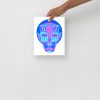 Blue Art Print "Blue African Mask 3 of 100" Blue Drawing Art - Image 4