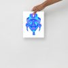 Blue Art Print "African Mask 95 of 100" Blue Drawing Art - Image 4