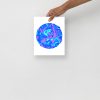 Blue Art Print "Circle of Drip" Blue Drawing Art - Image 4