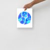 Blue Art Print "Circle of Connection" Blue Drawing Art - Image 4