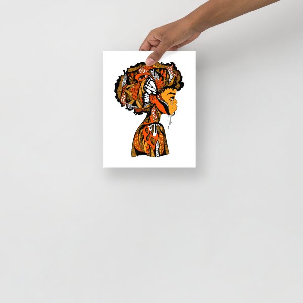 Orange Afrocentric Art Print "Beautiful Mind" Afrocentric Wall Art - Image 4