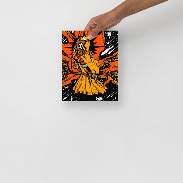 Black and Orange Mom Art Drawing “Mother of Moon” Art for Mom - Image 4