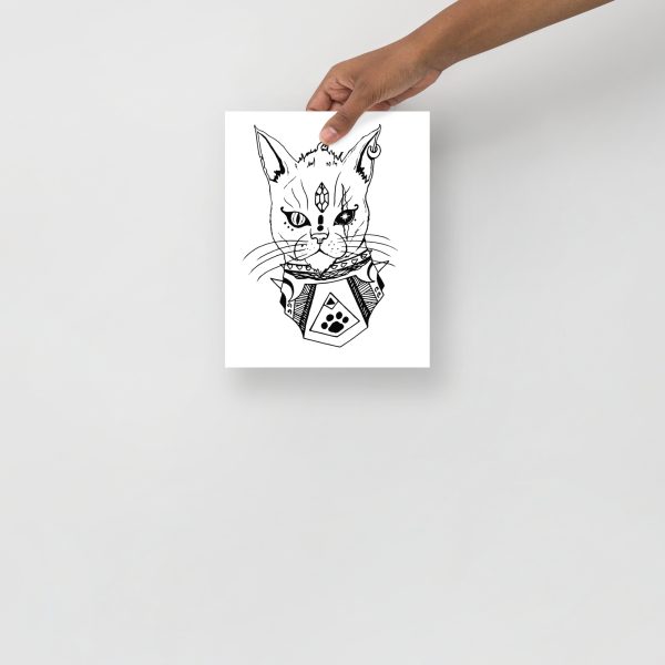 Cat Drawing “Divine Cat” Cat Art Print - Image 3