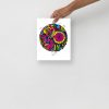 CMYK Pink Skull Artwork "Skull and Dreamcatcher Circle" Skull Drawing - Image 3