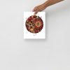 Royal Red Skull Artwork "Skull and Dreamcatcher Circle" Skull Drawing - Image 3