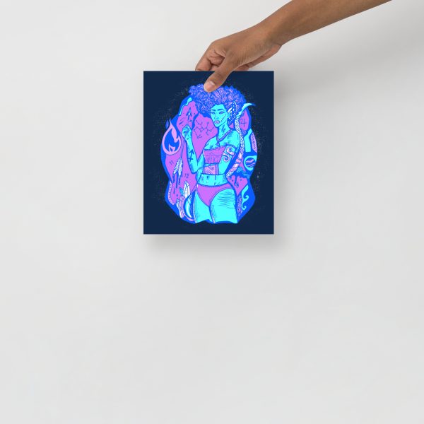 Blue Sagittarius Art “Sagittarius Goddess 1” Sagittarius Drawing - Image 3