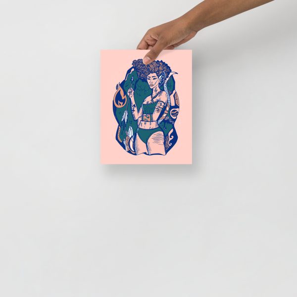 Pink Sagittarius Art “Sagittarius Goddess 1” Sagittarius Drawing - Image 3