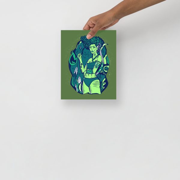Green Sagittarius Art “Sagittarius Goddess 1” Sagittarius Drawing - Image 3