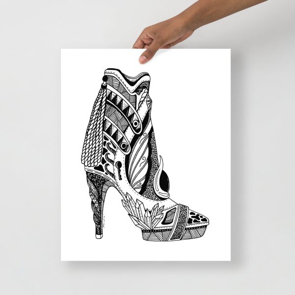 Minimal goddess heels art print on matte museum-quality paper for chic wall decor