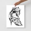 Minimal high heel line drawing art print on matte museum-quality paper