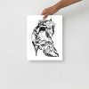 Minimal high heel line drawing art print on matte museum-quality paper