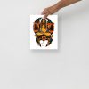 Black and orange Libra art print on matte museum-quality paper for chic wall decor