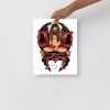Royal red Libra art print on matte museum-quality paper, a chic minimal wall decor piece