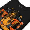 Women's orange and black Libra zodiac pullover sweatshirt with ribbed crew neck and long sleeves