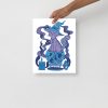 Mountain blue cat art print on matte museum-quality paper displayed in a chic minimal setting