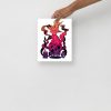 Magical Cat of Fortune sunset cat art print on matte museum-quality paper for home decor