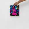 Pink mom art print titled Mother of Moon on matte museum-quality paper for wall decor
